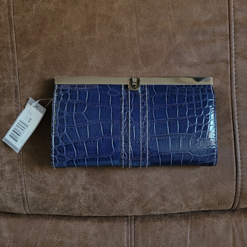 NWT Rosetti cobalt blue mock croc wallet/clutch
